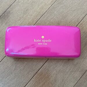 Kate Spade Bright Pink Hard Eyeglass Case with Gold Logo